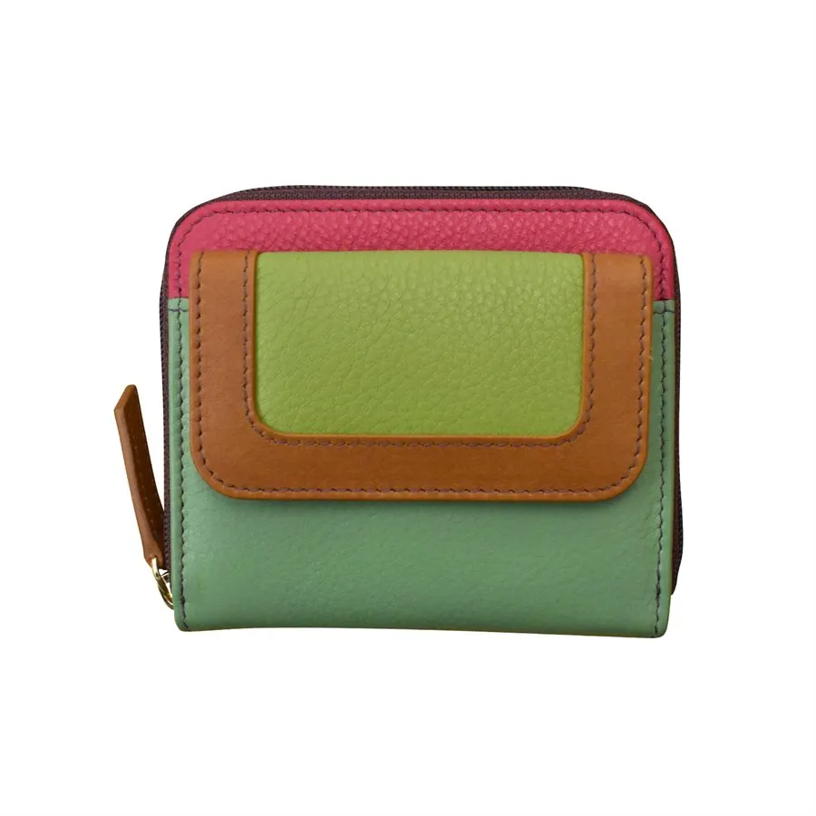 Wallet  Sage  Small Flap Pocket Card Holder Rfid Leather 6239