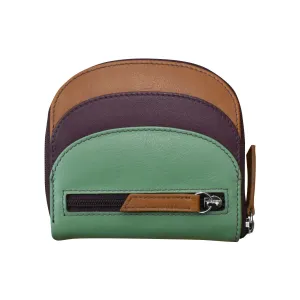 Wallet Small Dome Sage Multi Leather RFID Blocking 6235