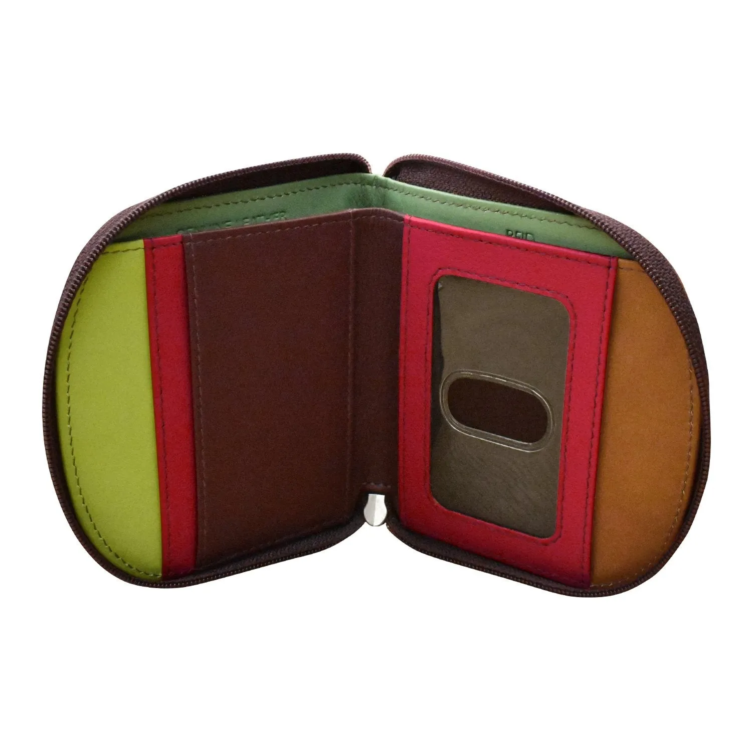 Wallet Small Dome Sage Multi Leather RFID Blocking 6235