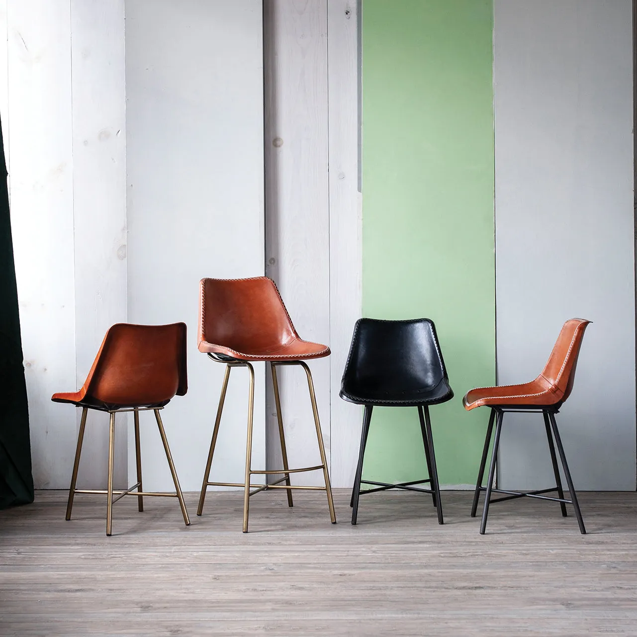 Whip Stitch Stool, Brass
