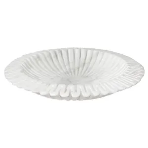 White Marble Lotus Bowl 13"