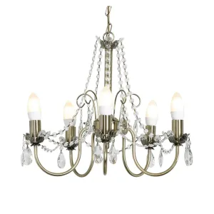 Winola Steel and Crystal Chandelier Light