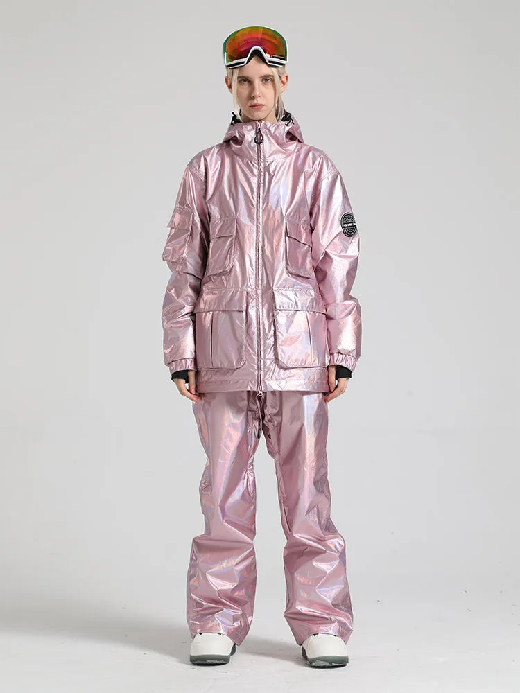 Women's Pink Dazzling Ski Suit