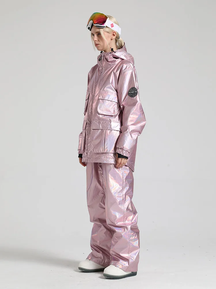 Women's Pink Dazzling Ski Suit