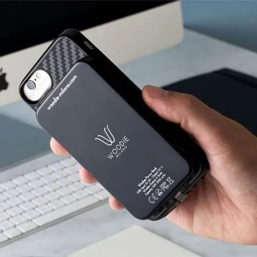 Woodie Milano Wireless Power Bank – Carbon Look Black