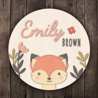 Woodland Fox Name Plaque