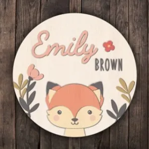 Woodland Fox Name Plaque