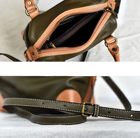 YAAGLE Women Soft Real Leather Contrast Color Top-Handle Shell Bag YG1781020
