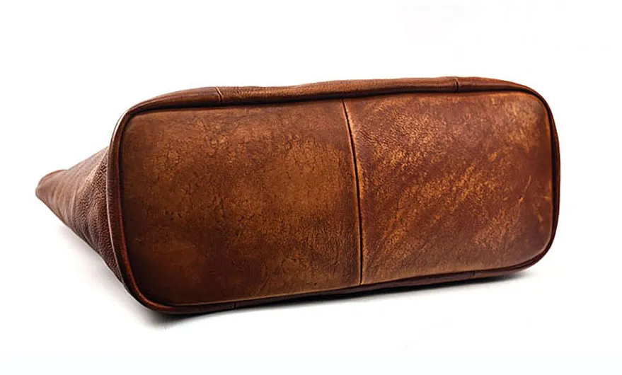 YAAGLE Women Vintage Soft Tanned Leather Handbag Tote YG8556