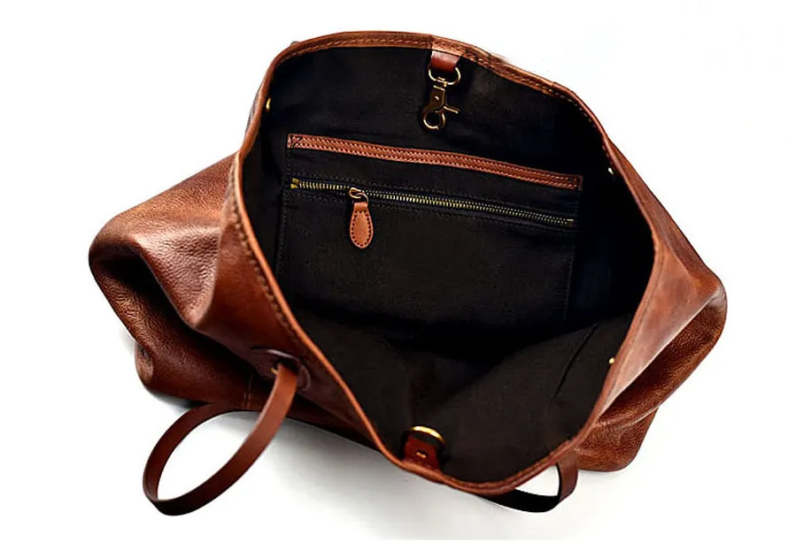YAAGLE Women Vintage Soft Tanned Leather Handbag Tote YG8556