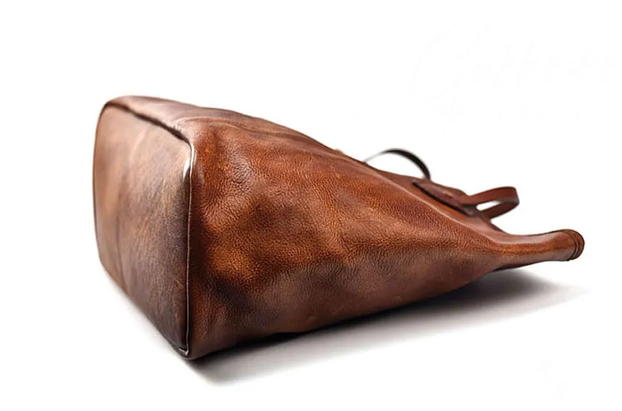 YAAGLE Women Vintage Soft Tanned Leather Handbag Tote YG8556