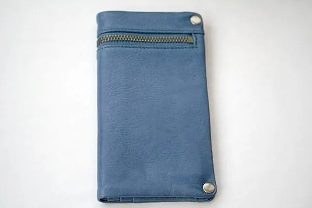 zip detail wallet - large - skipper blue