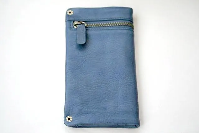 zip detail wallet - large - skipper blue